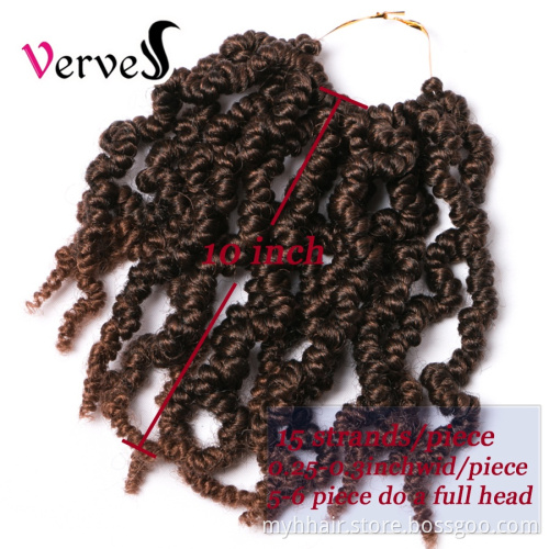 Spring Pre-twisted Braids Synthetic Crochet Hair Extensions 10 inch 15 strands/pack Ombre Crochet Twist Braids Fiber